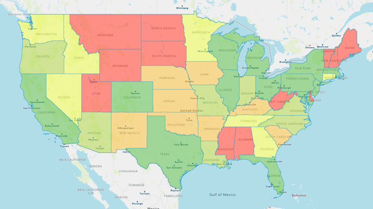 Regional heat map