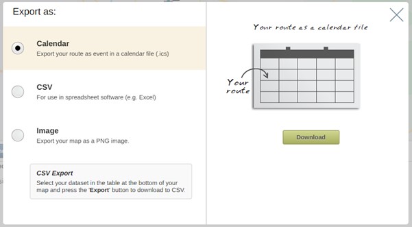 Export as window route