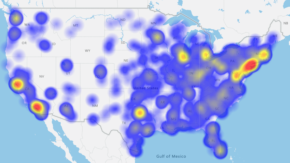 Hotspot heatmap of all US states