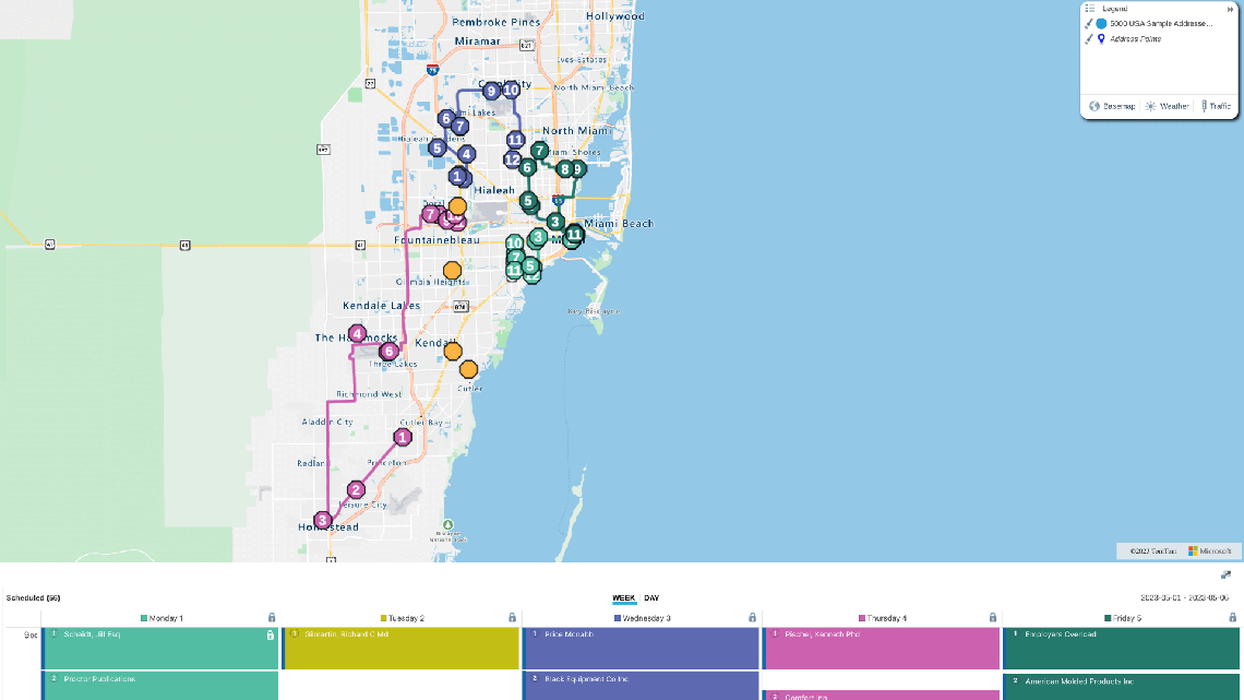 Optimized sales route