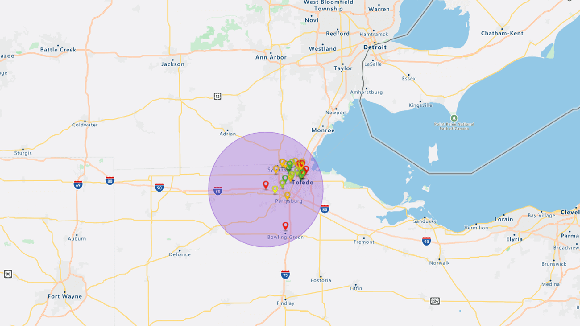 Radius-map-20-miles-Toledo