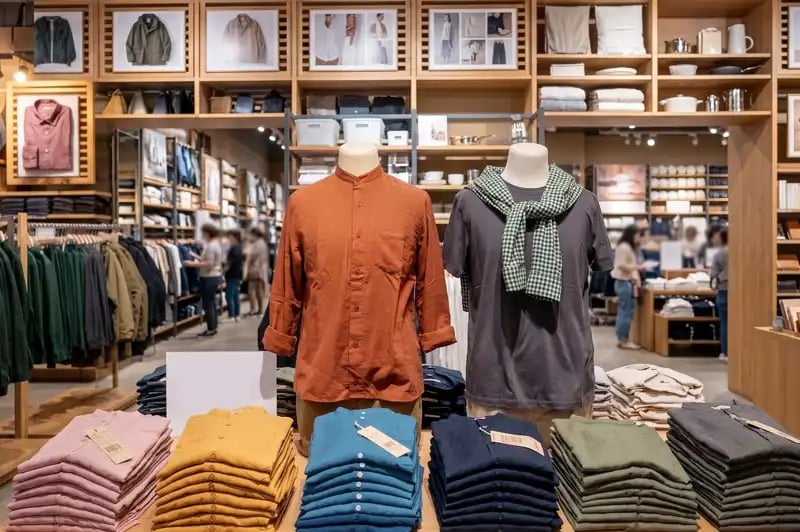 Clothes on mannequins