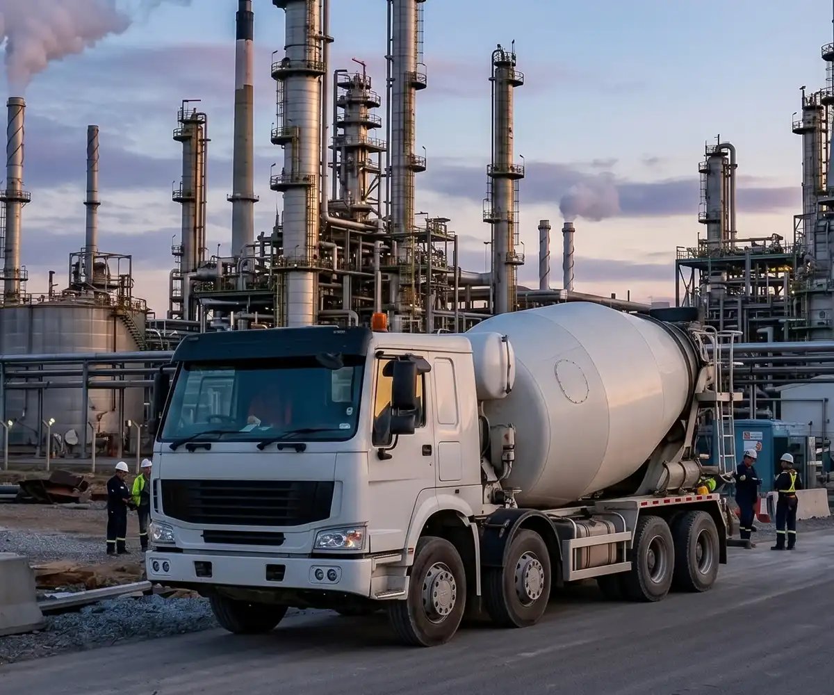 Cement mixer on a construction site