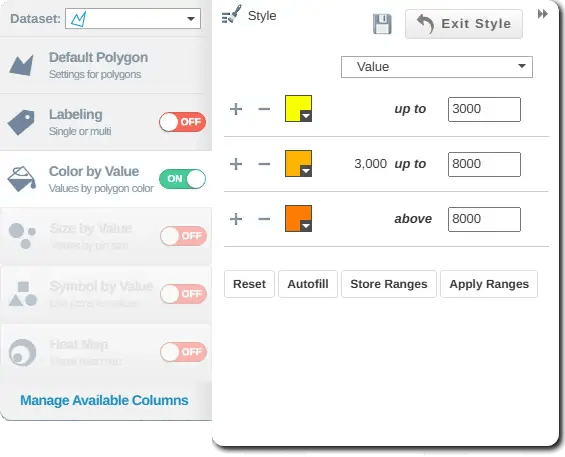 Color by value options
