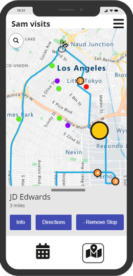 Route optimization on a mobile phone