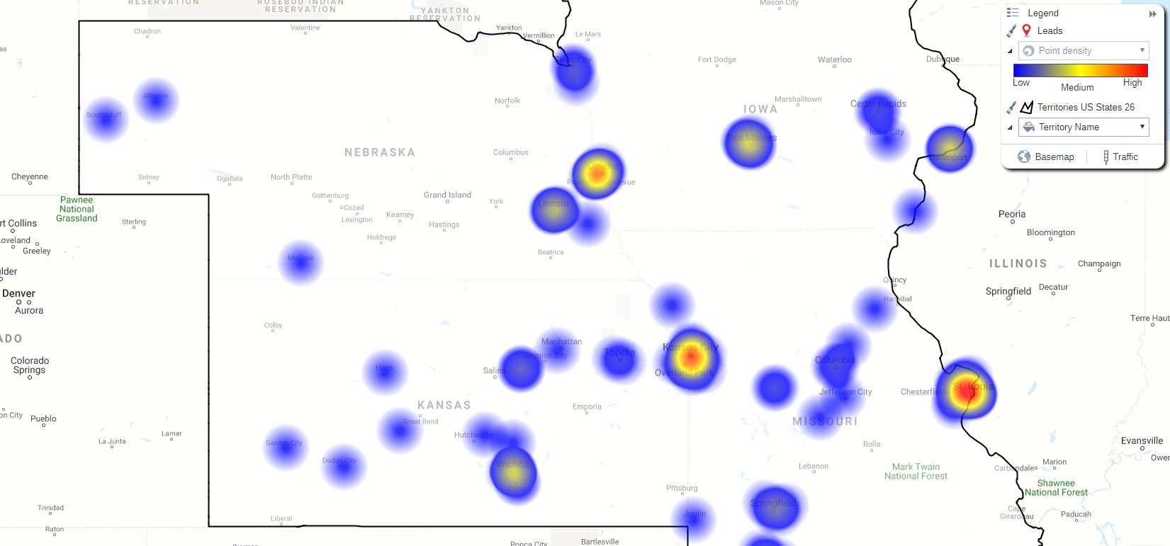 Hot spot heat map opportunity clusters