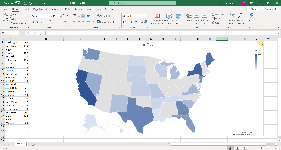 Regional heat map in Excel