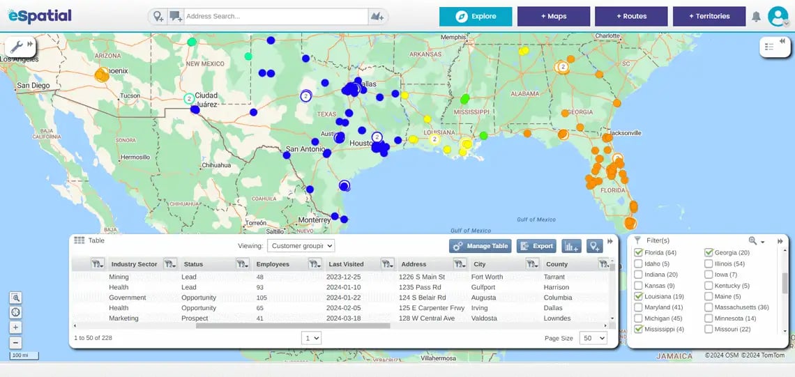Filtering data by specific US state