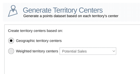 Generate territory centers