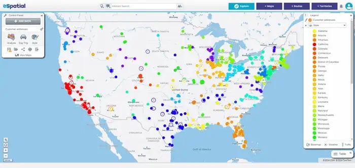 Color coded map tool