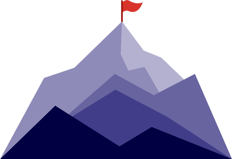 eBook graphic, flag at the top of a mountain