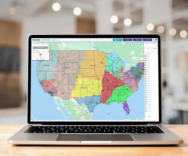 Territory map on a laptop