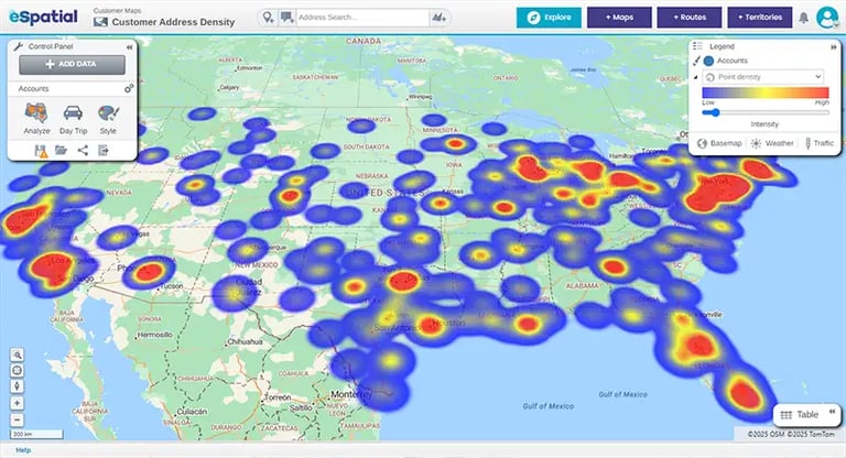 Hotspot heat map, USA