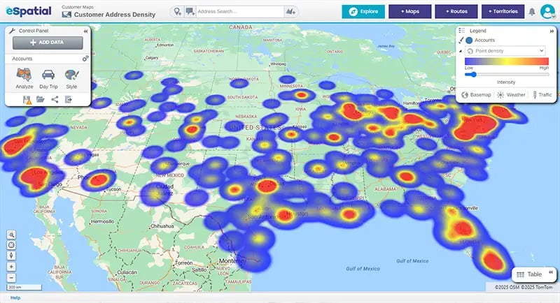 Hotspot heat map, USA