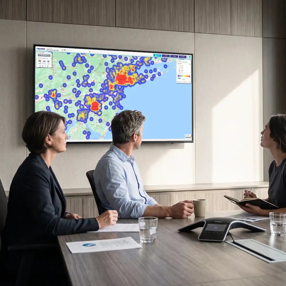 Hotspot heat map showing customer concentrations
