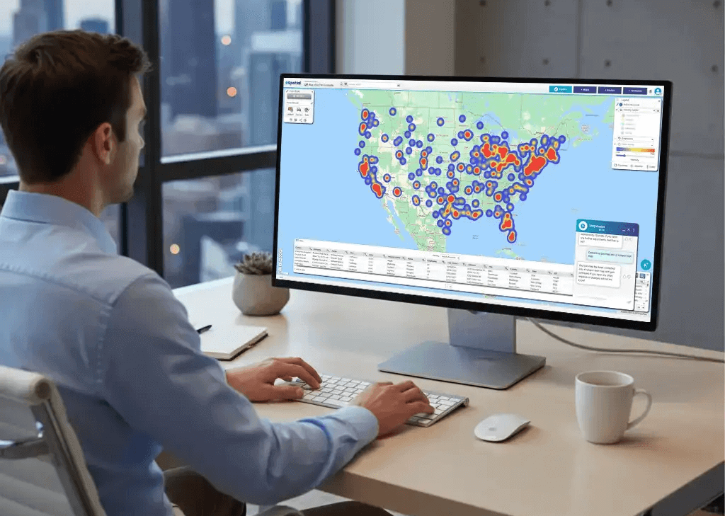 Person reviewing hotspot heatmap on a desktop device
