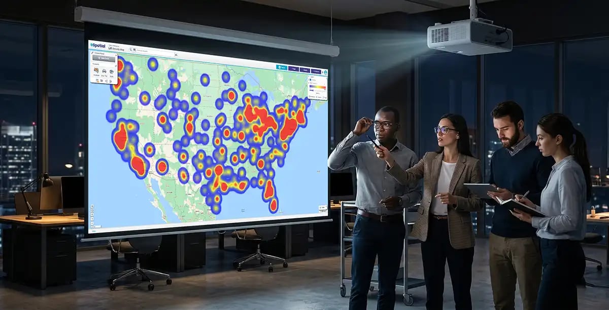 Hotspot heat map on a projector screen