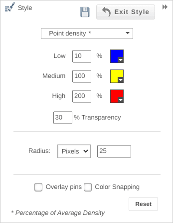 Hotspot heat map settings