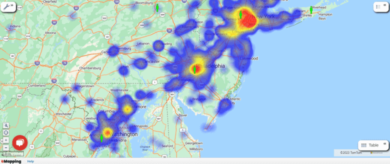 Hotspot heatmap analysis