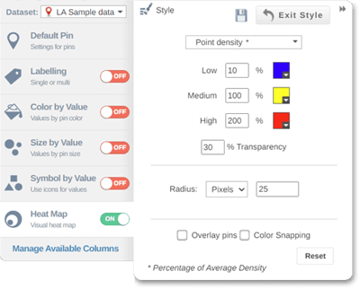 Heatmap styling options