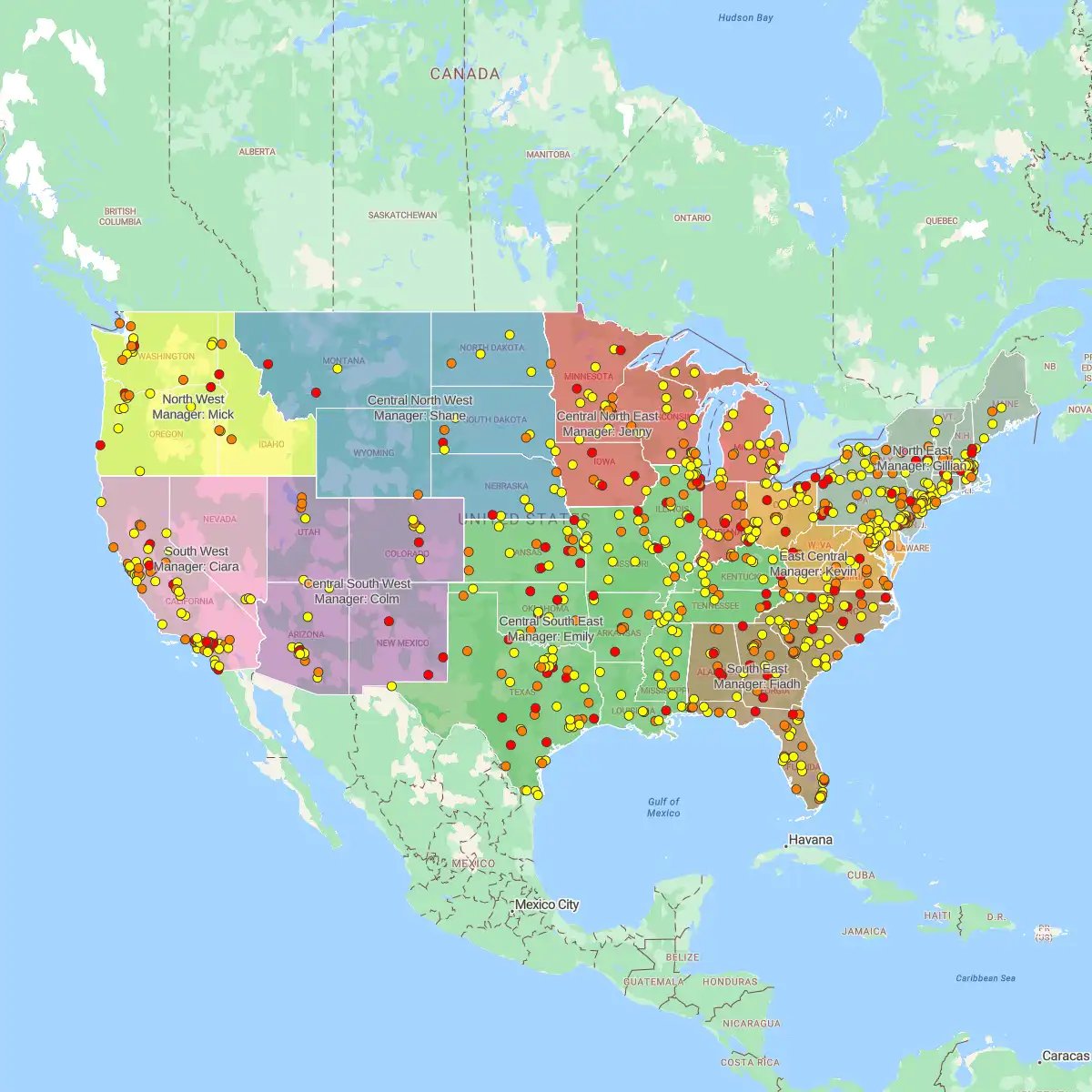 Hybrid territory map, USA