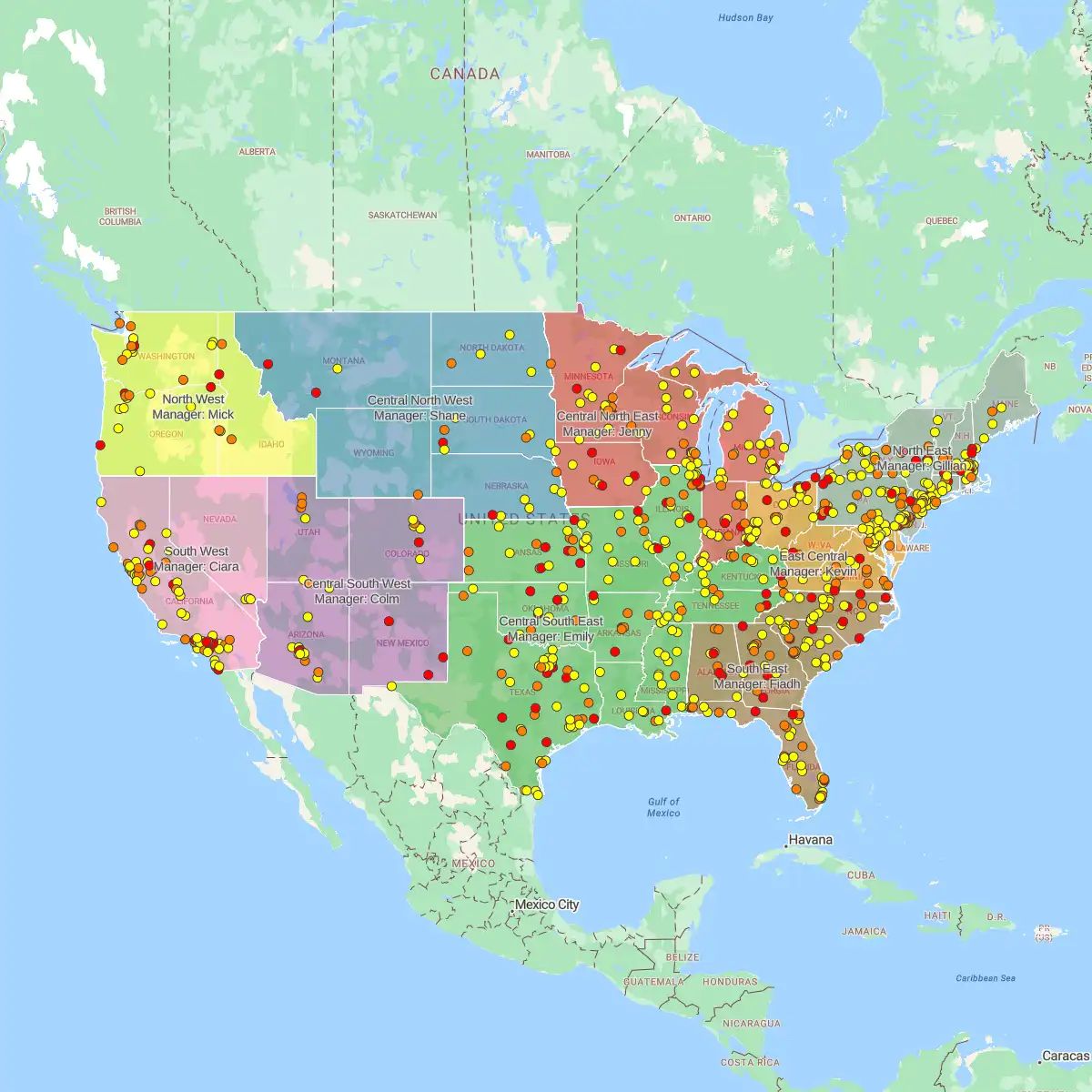 Hybrid territory map, USA