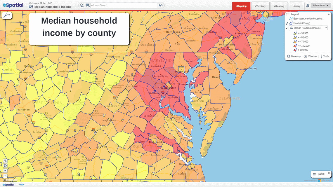 Median Income Heatmap