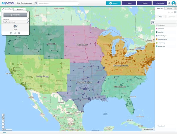 Multi-level territory map