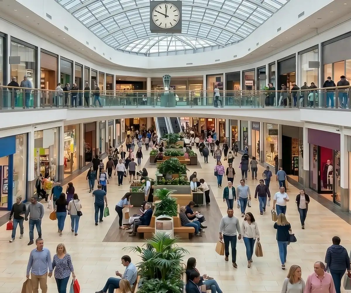 Shopping center filled with people