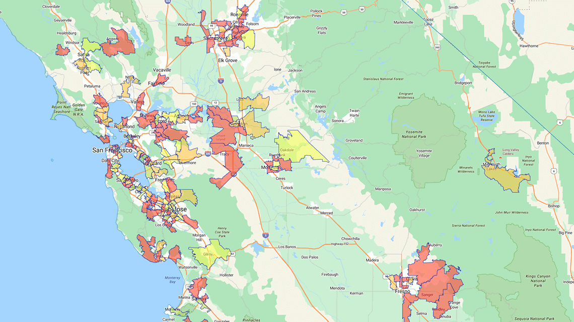 Regional heatmap in San Francisco