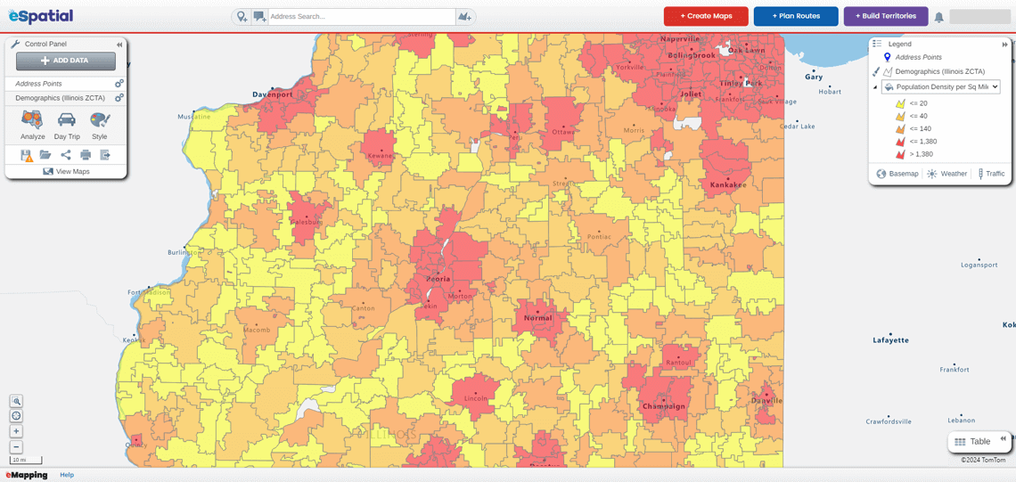 Property analysis heat map