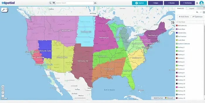 Regional territory data