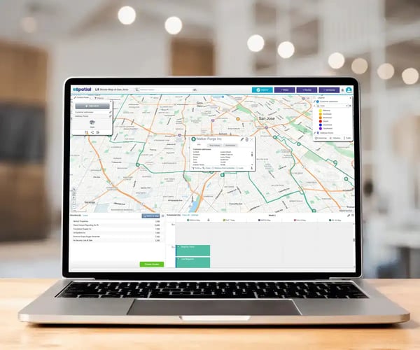 Route map of San Jose on a laptop device