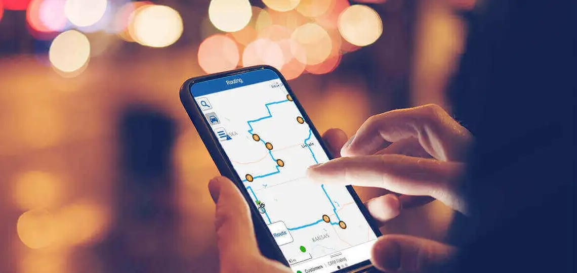Routing app on mobile device