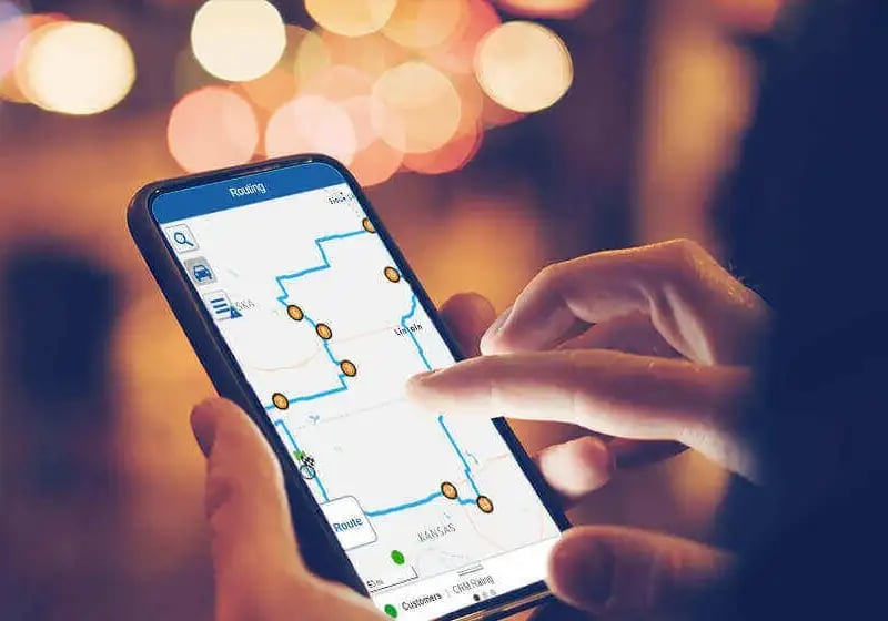 Routing app on a mobile device