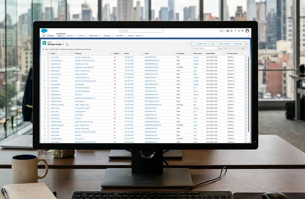 Salesforce CRM on computer screen