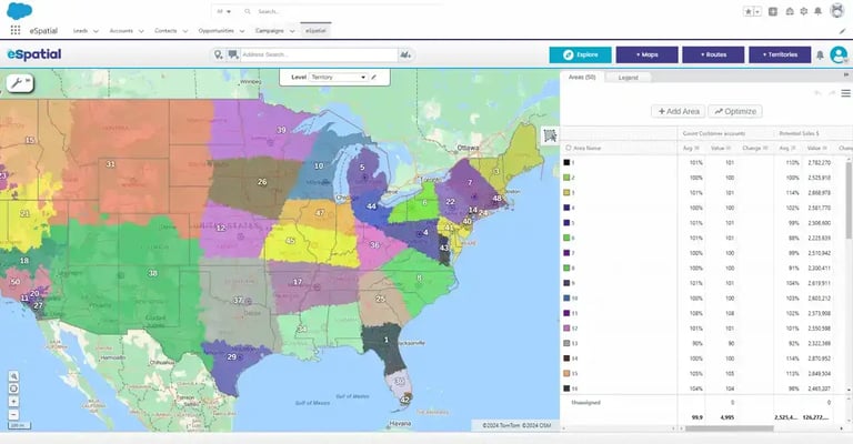 Salesforce territory map