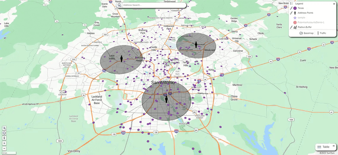 Nearest neighbor map, San Antonio