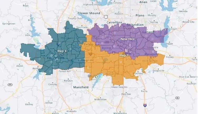 Splitting a sales territory two into three