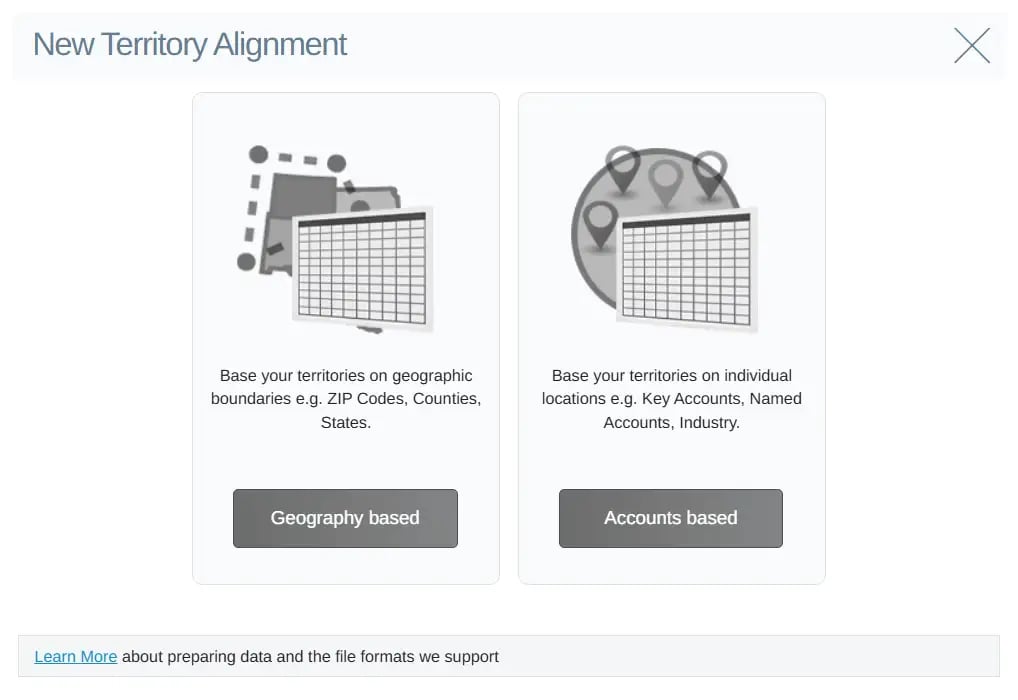 Territory alignment types