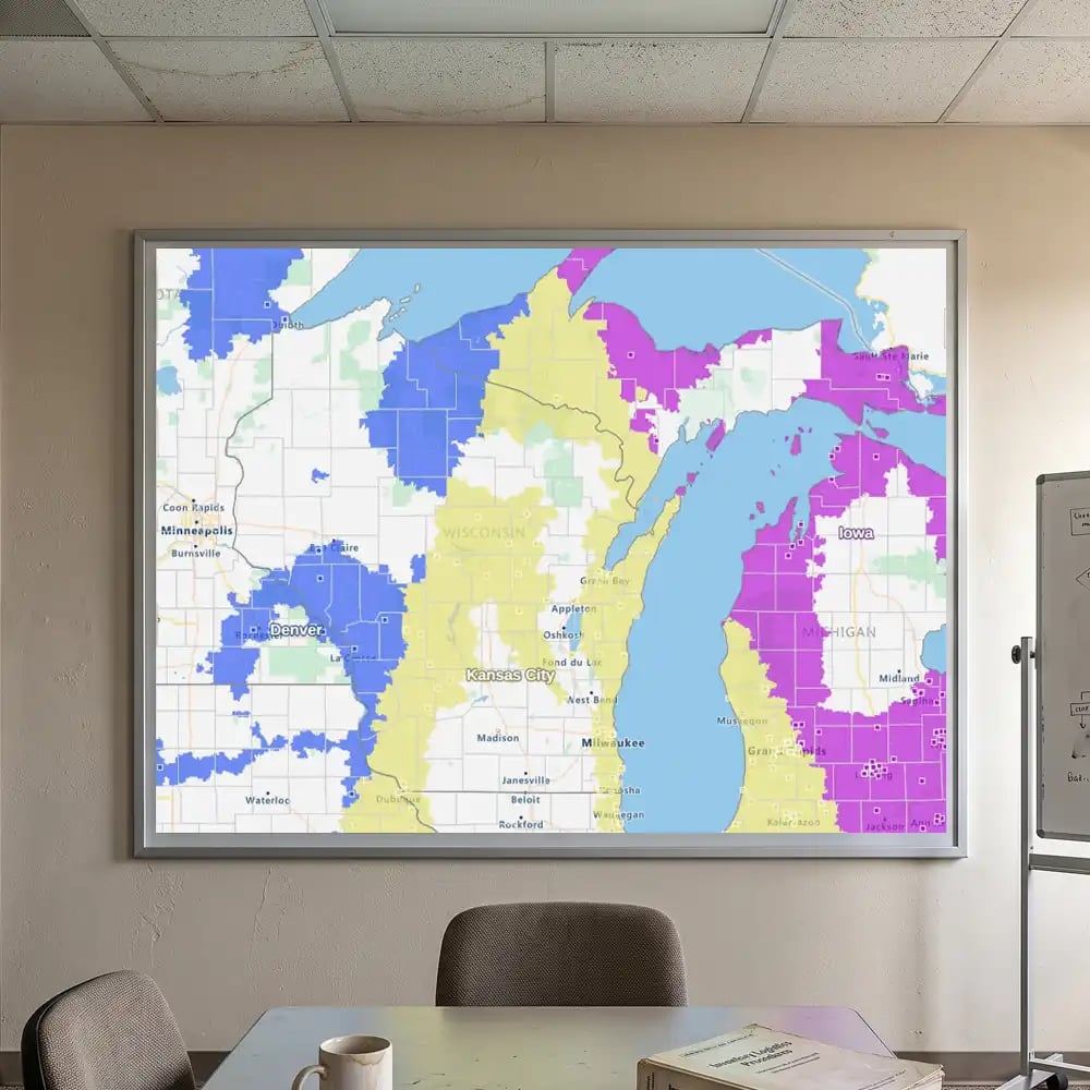 Territory gap analysis on a projector screen