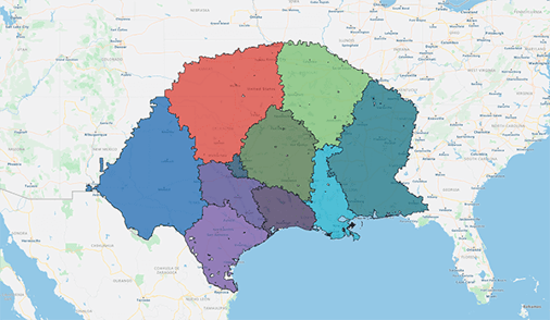 Optimized territory map