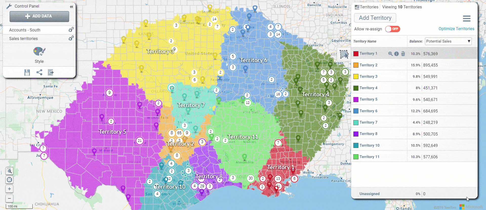 Territory optimizer