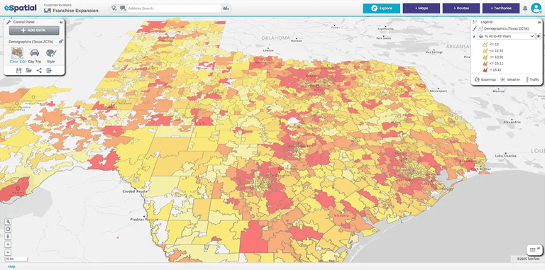 Texas heat map