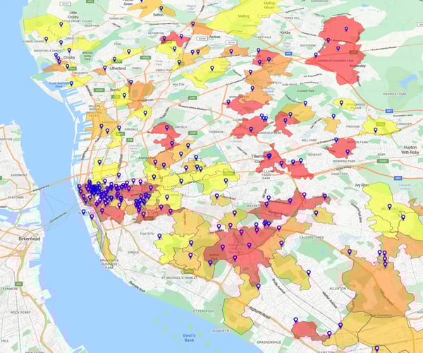 UK postcode heat map