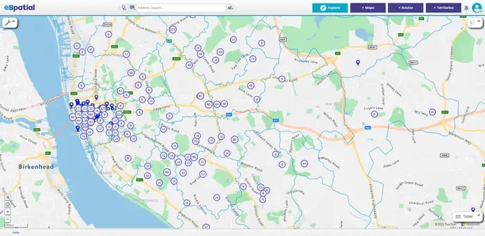 Pin map of Liverpool