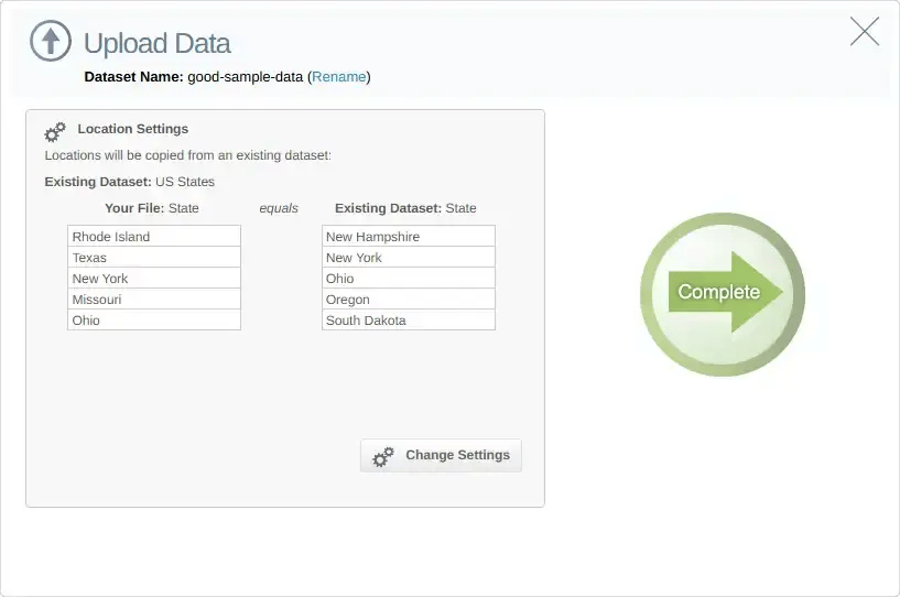 Upload your configured data