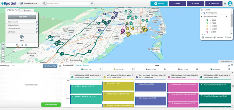 Route map planned for the week