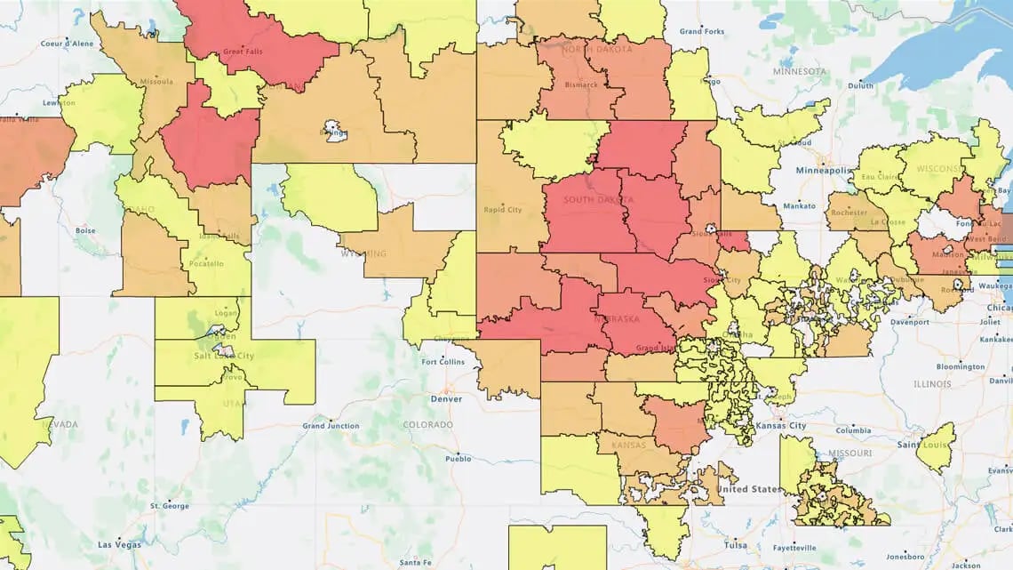 ZIP code heatmap of California sales potential