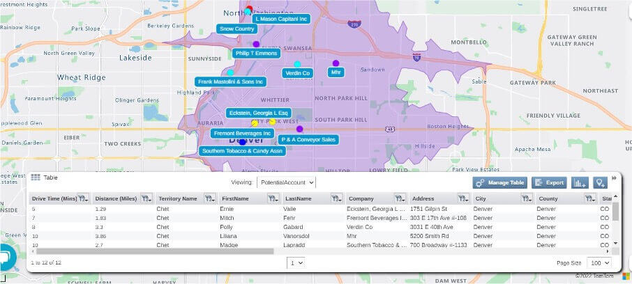 An adjusted sales route based on a customer cancellation